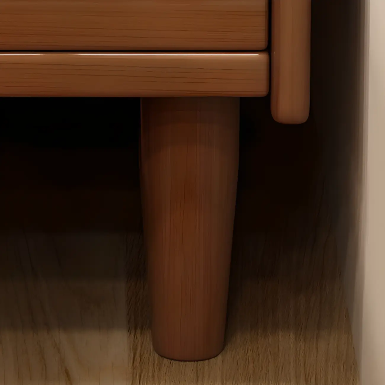 Narrow Wood 2 Drawers Nightstand in Natural Finish Image - 12 | homeyfad