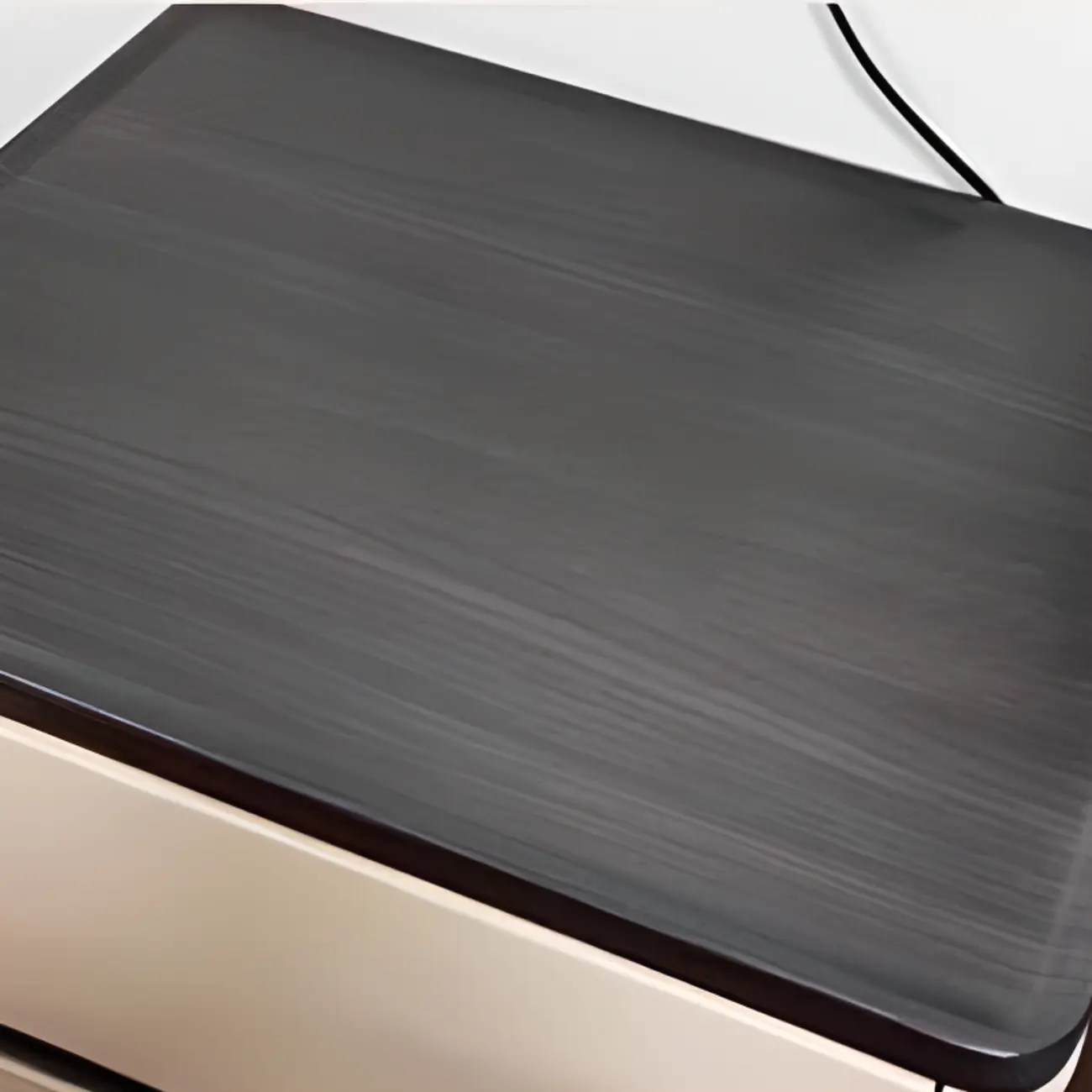 Wooden Overbed 2 Drawers Nightstand with Grooved Top Image - 6 | homeyfad