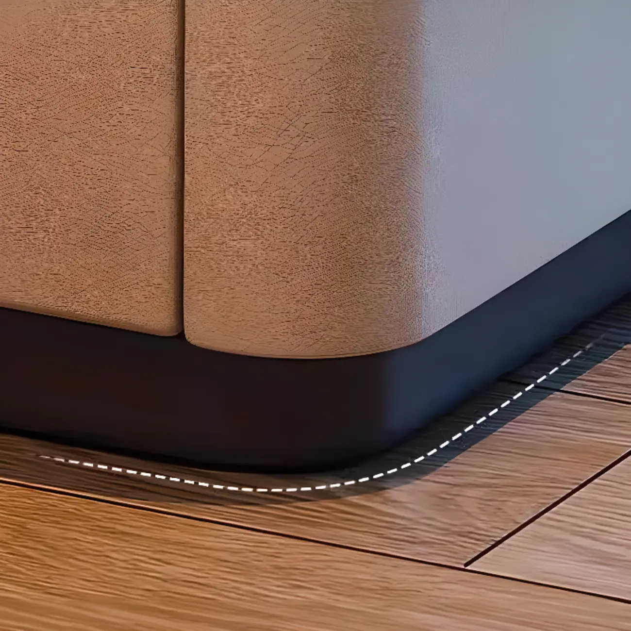 Wooden Overbed 2 Drawers Nightstand with Grooved Top Image - 8 | homeyfad