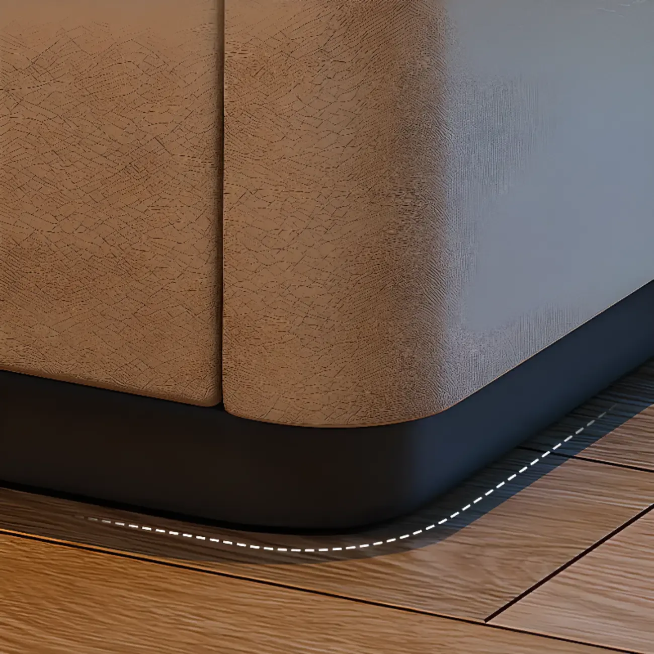 Wooden Overbed 2 Drawers Nightstand with Grooved Top Image - 13