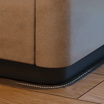 Wooden Overbed 2 Drawers Nightstand with Grooved Top Image - 13