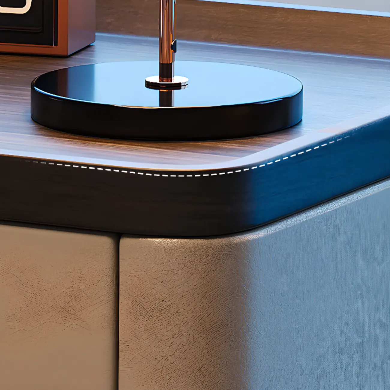 Wooden Overbed 2 Drawers Nightstand with Grooved Top Image - 14 | homeyfad