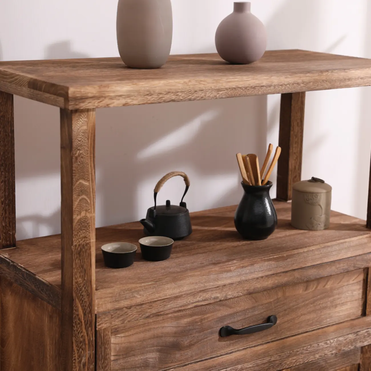 Rustic Storage Wooden Sideboard with Multi Drawers Image - 14 | homeyfad