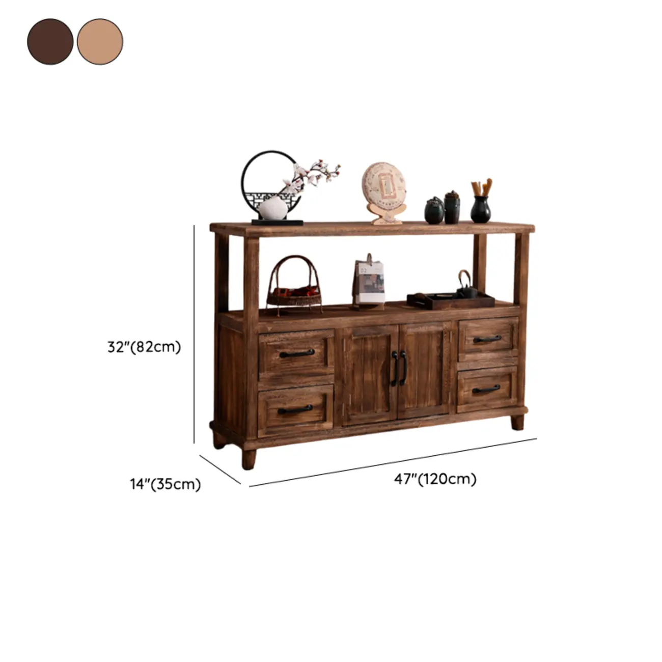 Rustic Storage Wooden Sideboard with Multi Drawers #size | homeyfad
