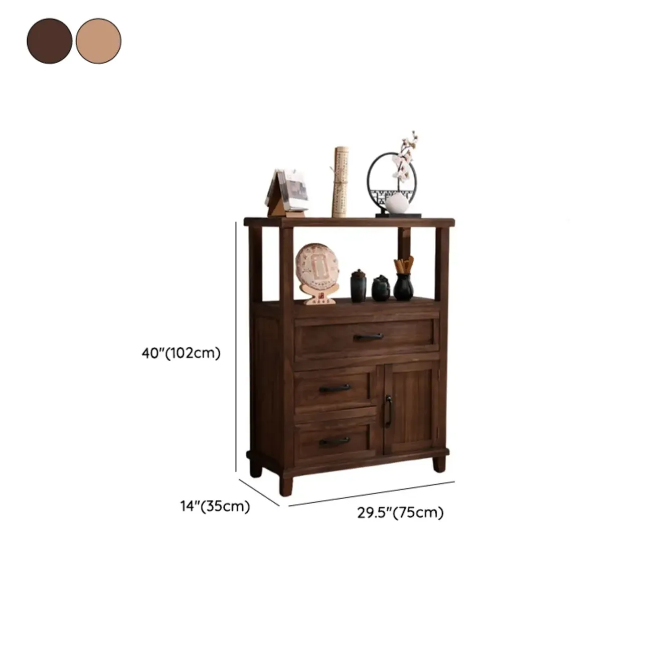 Rustic Storage Wooden Sideboard with Multi Drawers Image - 18