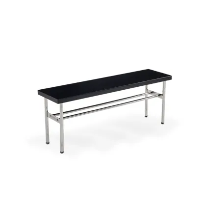 Retro Charming Rattan Metal Living Room Bench with Storage Image - 6