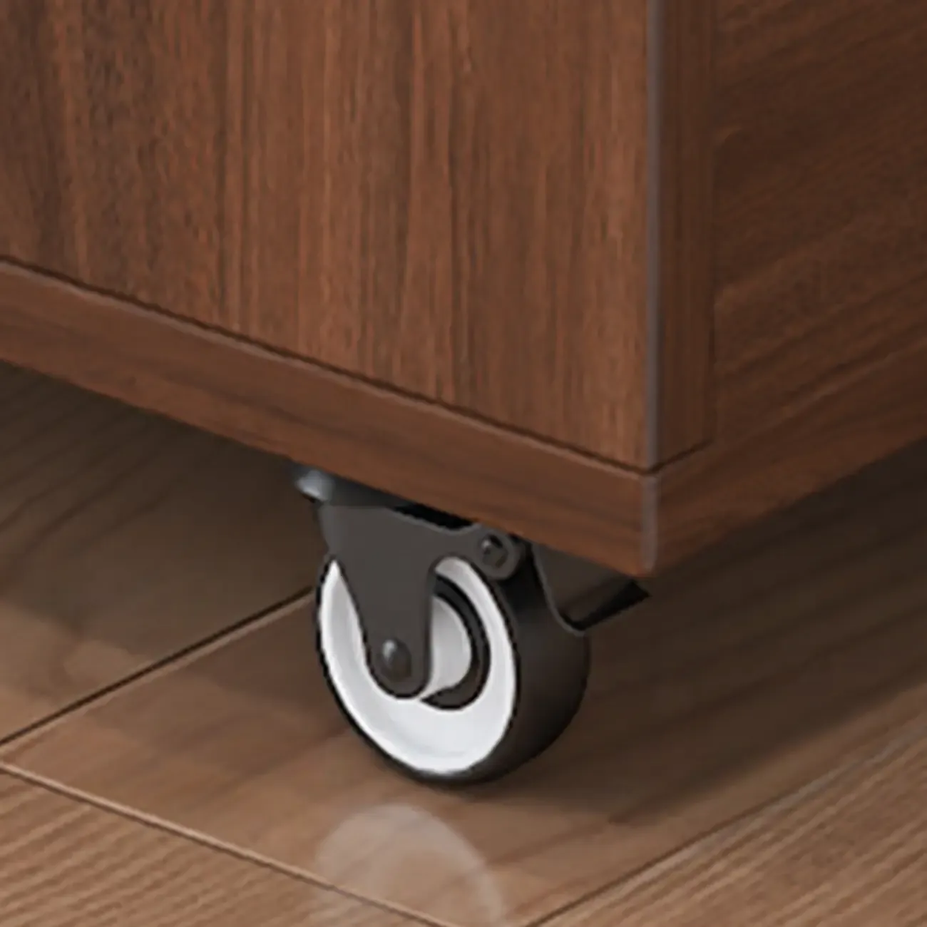 Versatile Modern Brown Half-circle Wheeled Side Table Image - 9