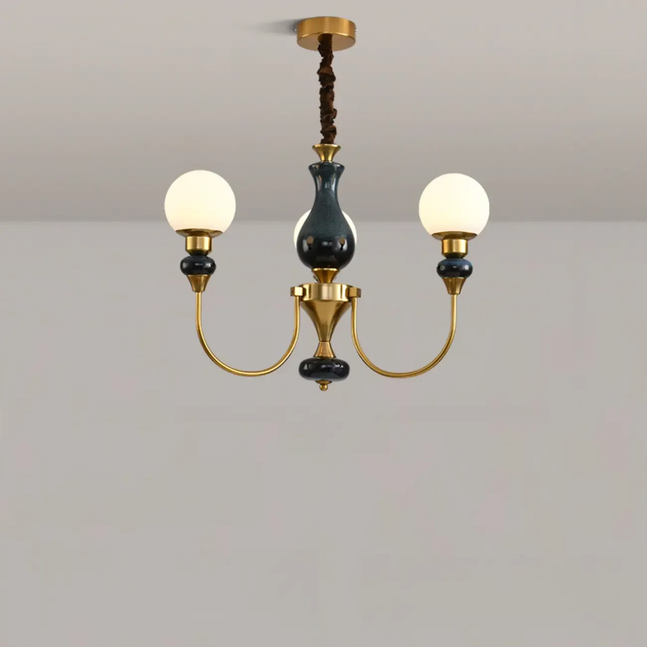  8 Lights Modern Glass Globe Chandelier Dimmable and Remote Image - 4