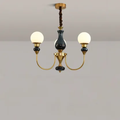  8 Lights Modern Glass Globe Chandelier Dimmable and Remote Image - 4