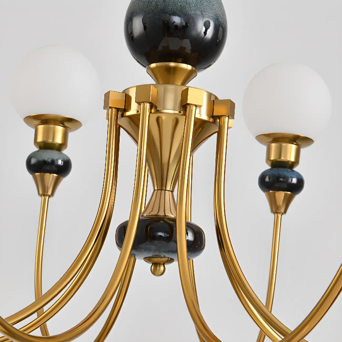  8 Lights Modern Glass Globe Chandelier Dimmable and Remote Image - 9 | homeyfad