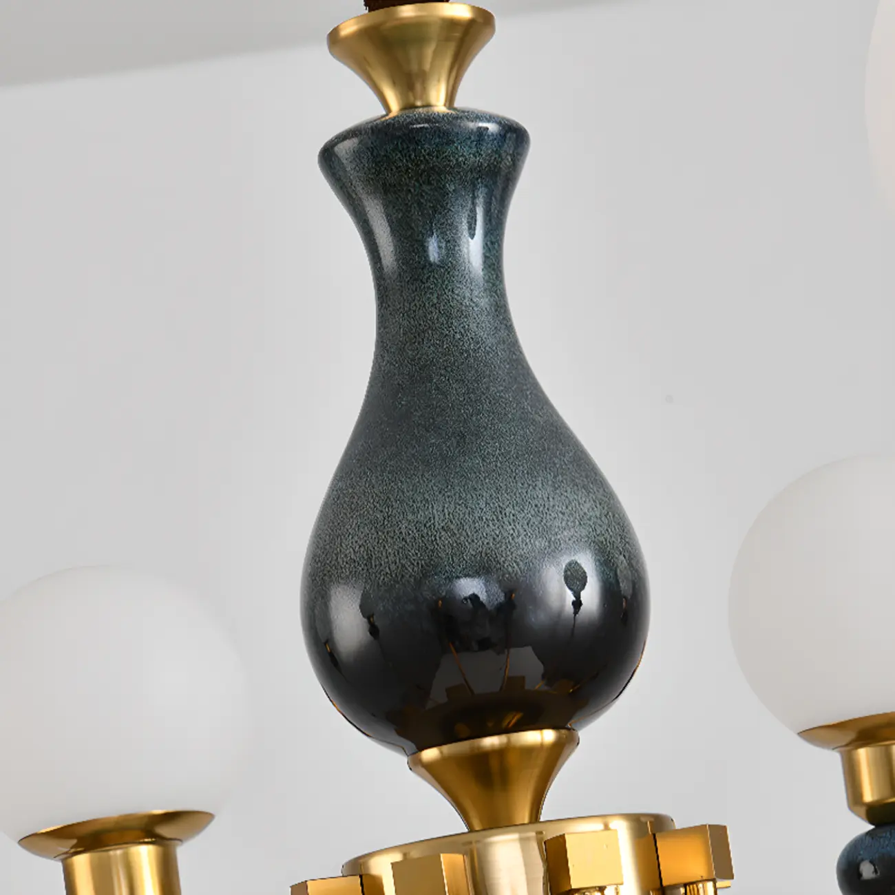  8 Lights Modern Glass Globe Chandelier Dimmable and Remote Image - 10 | homeyfad