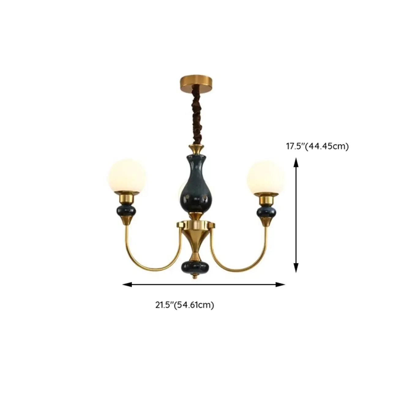  8 Lights Modern Glass Globe Chandelier Dimmable and Remote #size