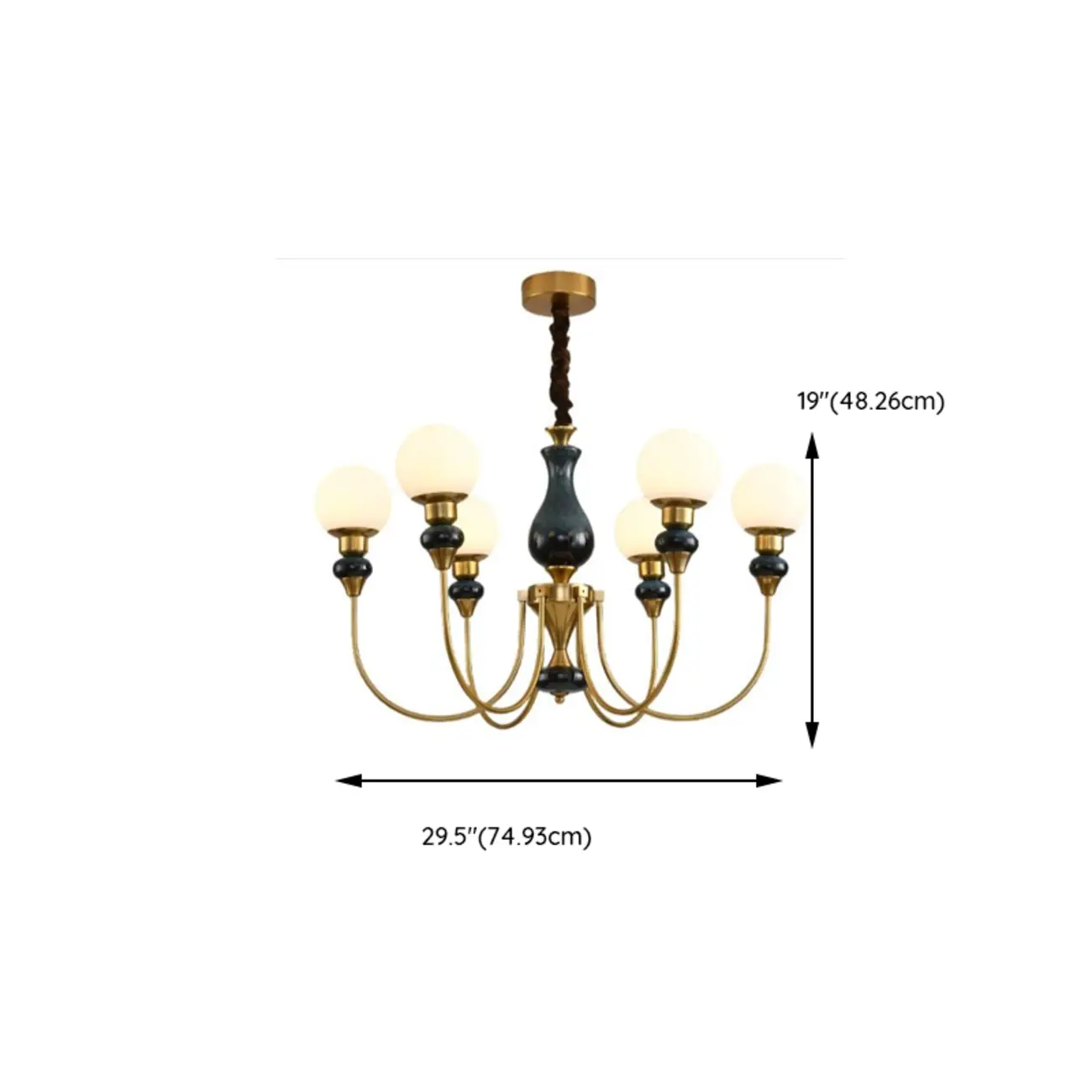  8 Lights Modern Glass Globe Chandelier Dimmable and Remote Image - 13 | homeyfad