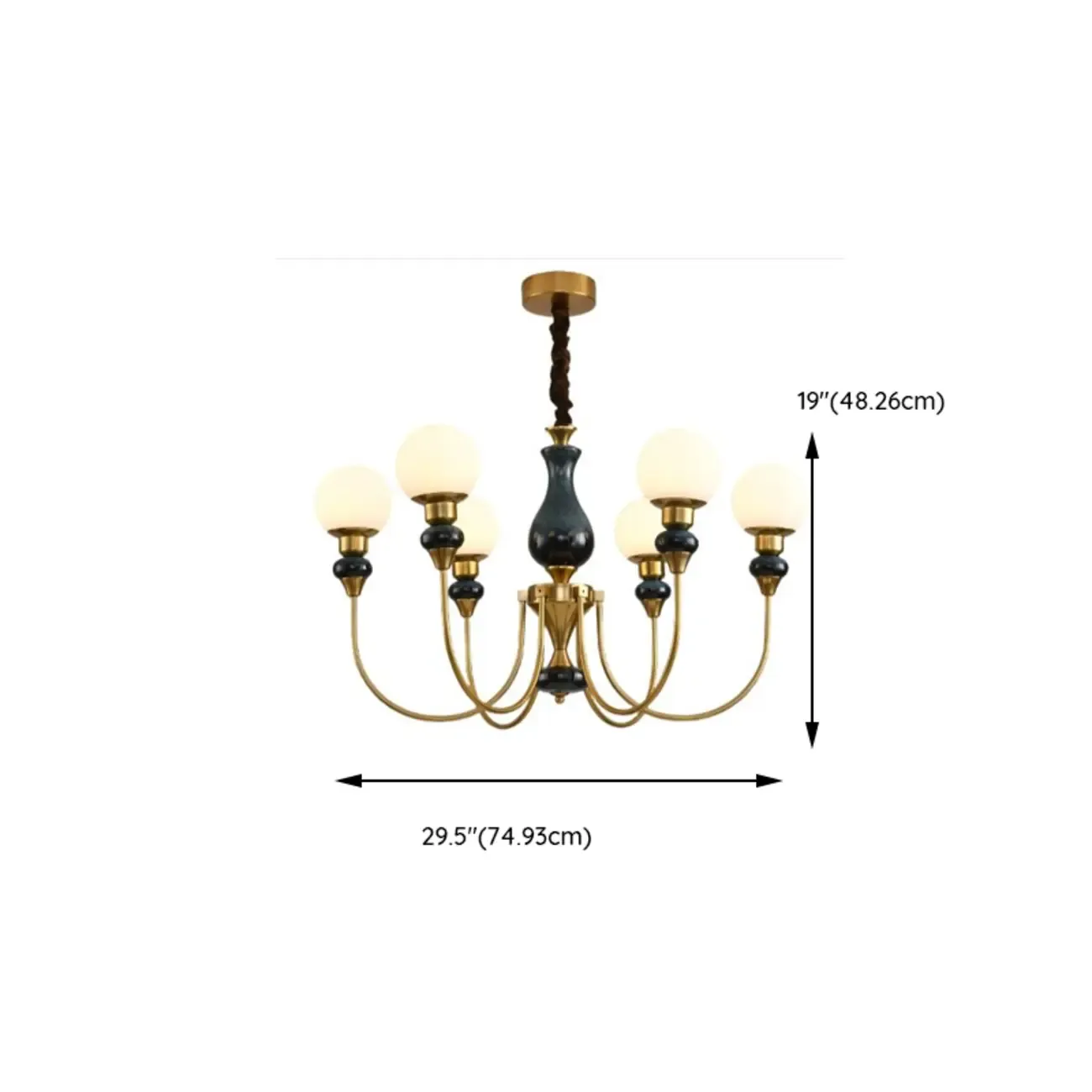  8 Lights Modern Glass Globe Chandelier Dimmable and Remote Image - 13