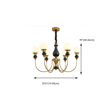  8 Lights Modern Glass Globe Chandelier Dimmable and Remote Image - 13