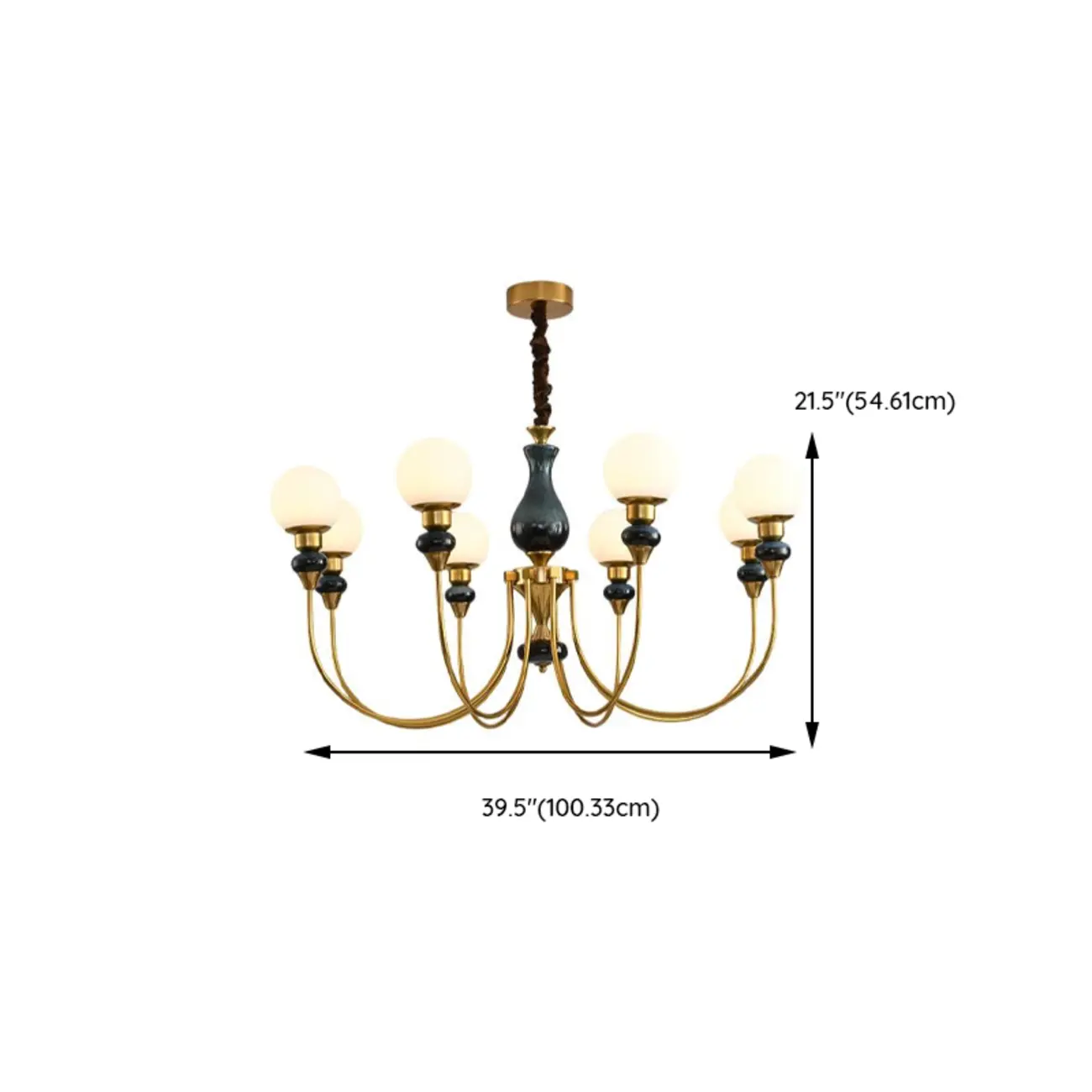  8 Lights Modern Glass Globe Chandelier Dimmable and Remote Image - 14 | homeyfad