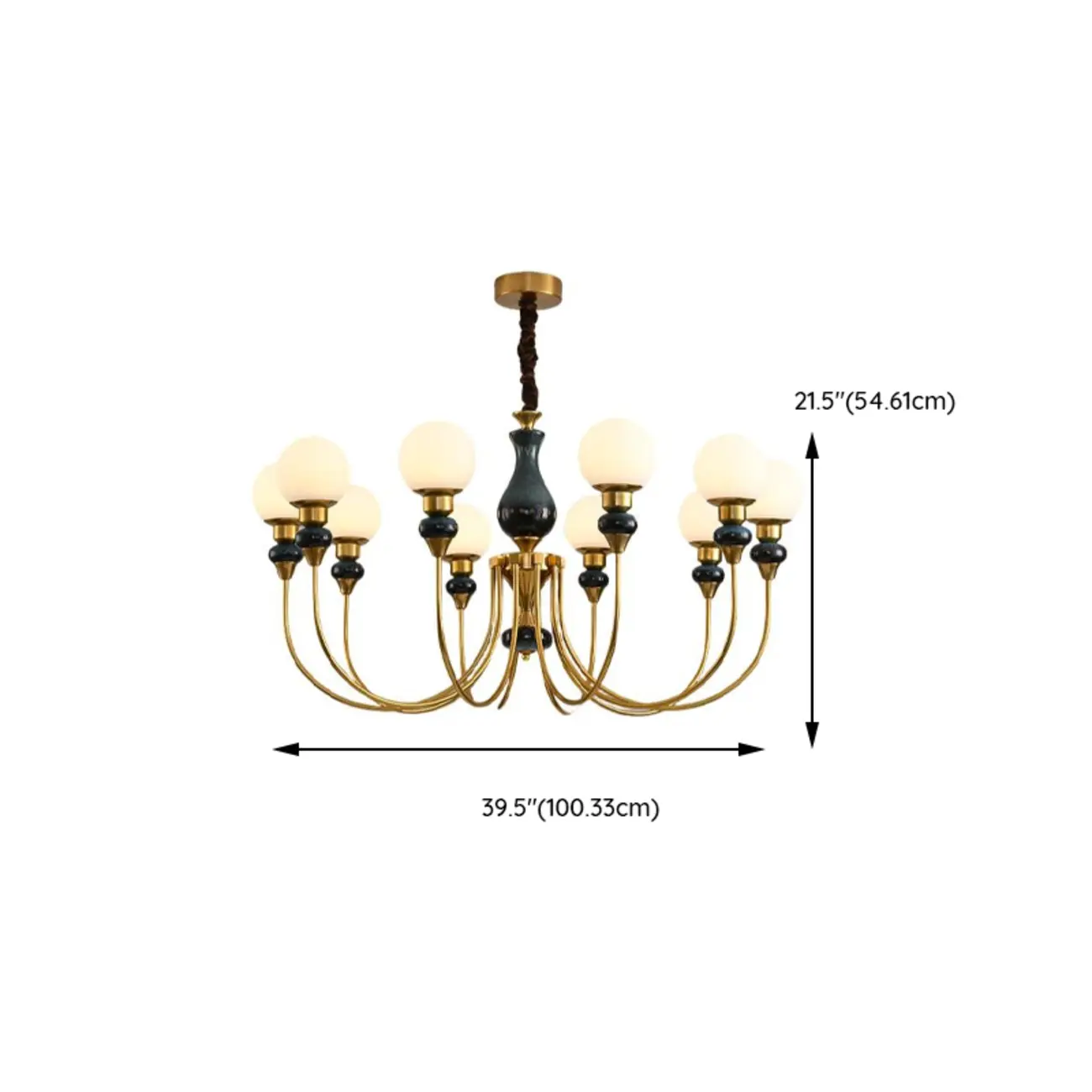  8 Lights Modern Glass Globe Chandelier Dimmable and Remote Image - 15 | homeyfad