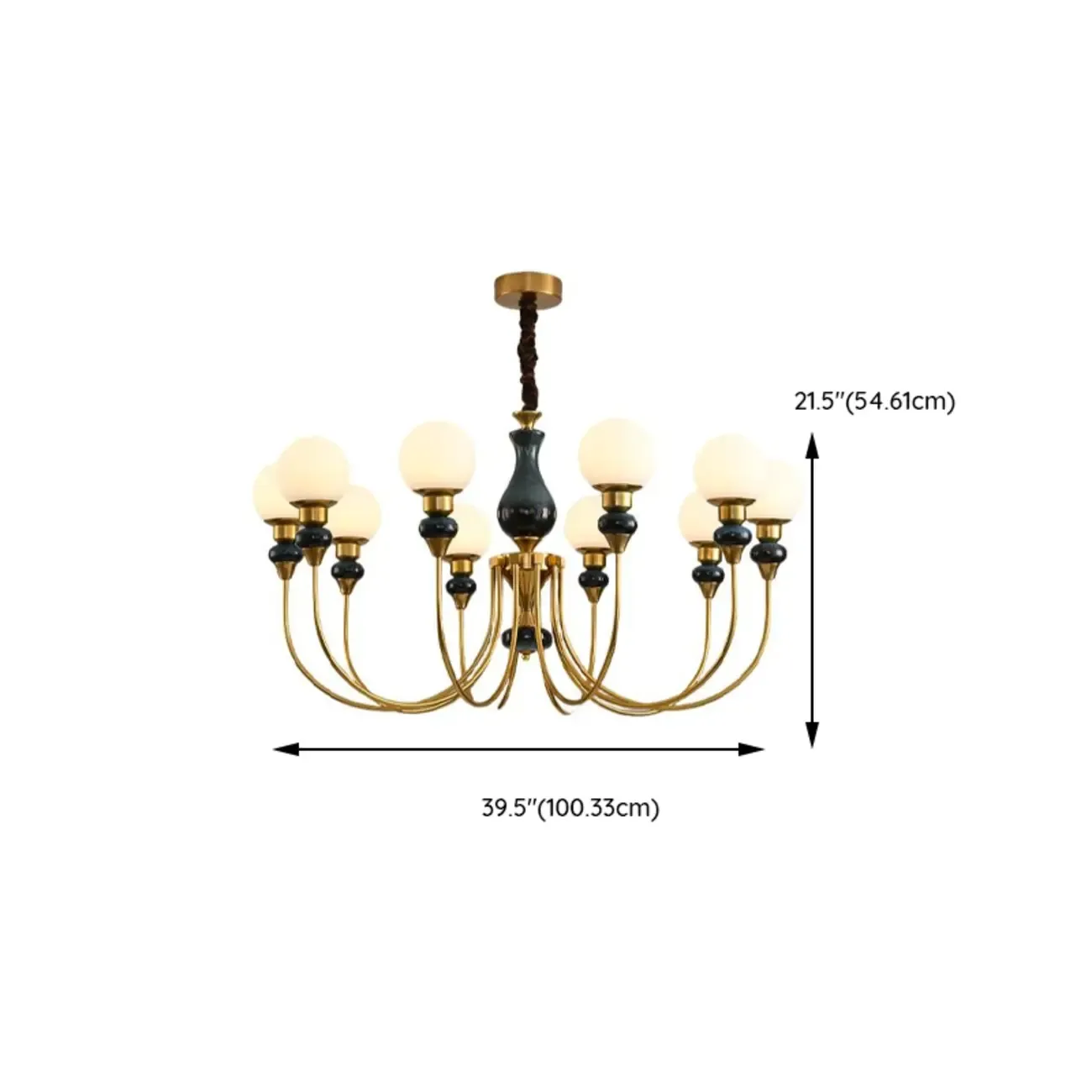  8 Lights Modern Glass Globe Chandelier Dimmable and Remote Image - 15