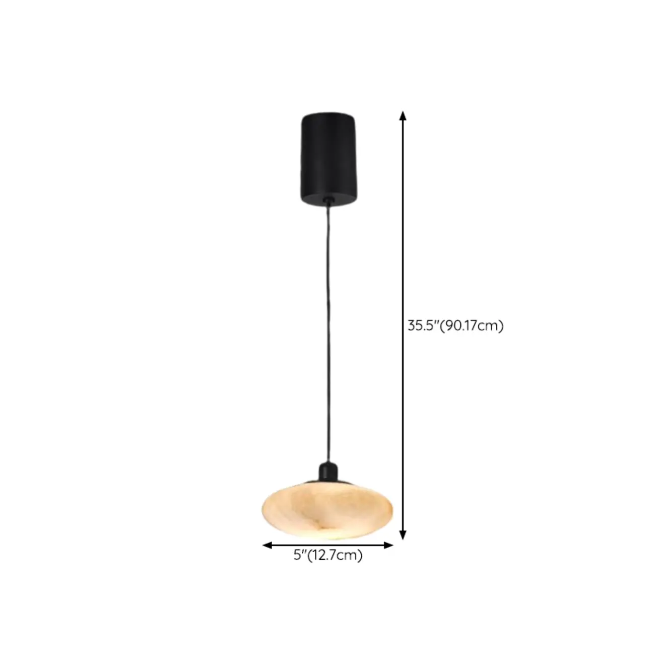 Adjustable Stone White Round Downrods Pendant Light #size