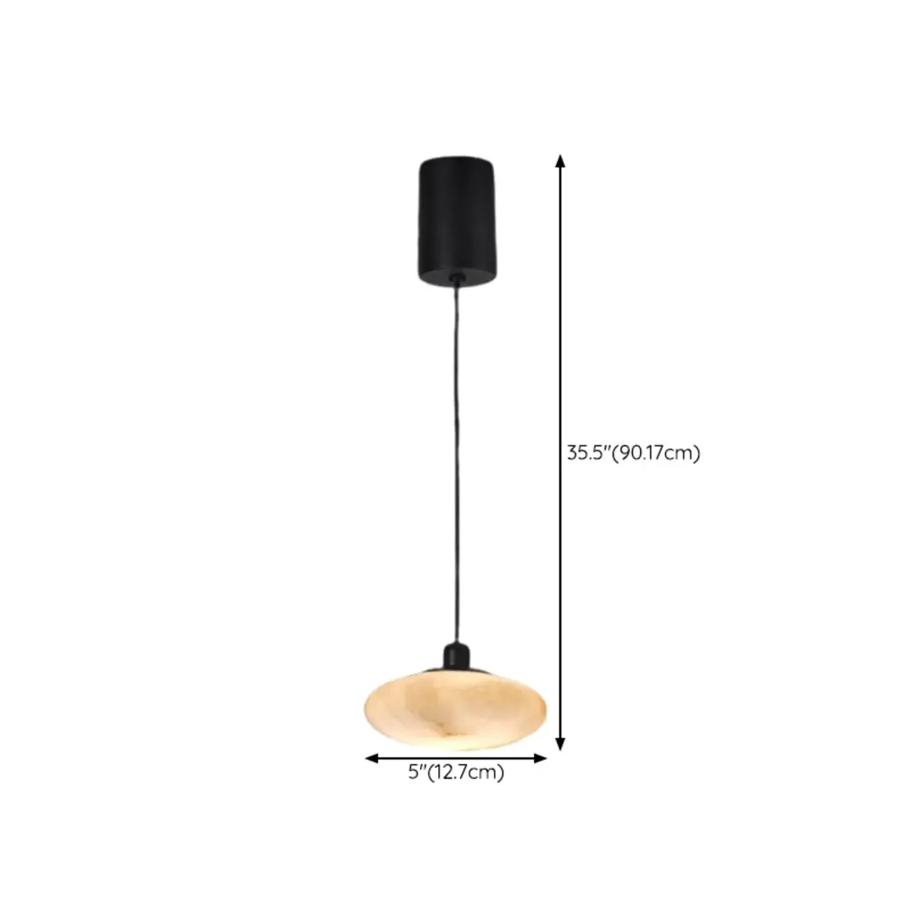 Adjustable Stone White Round Downrods Pendant Light #size