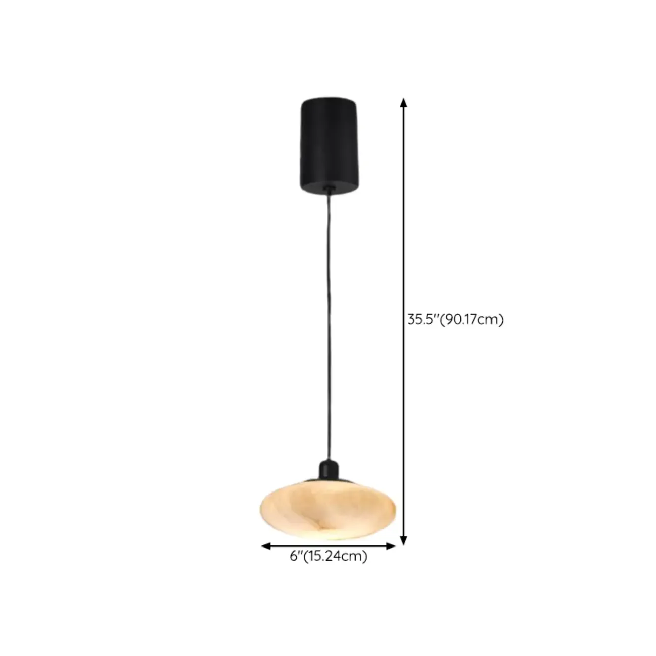 Adjustable Stone White Round Downrods Pendant Light Image - 9