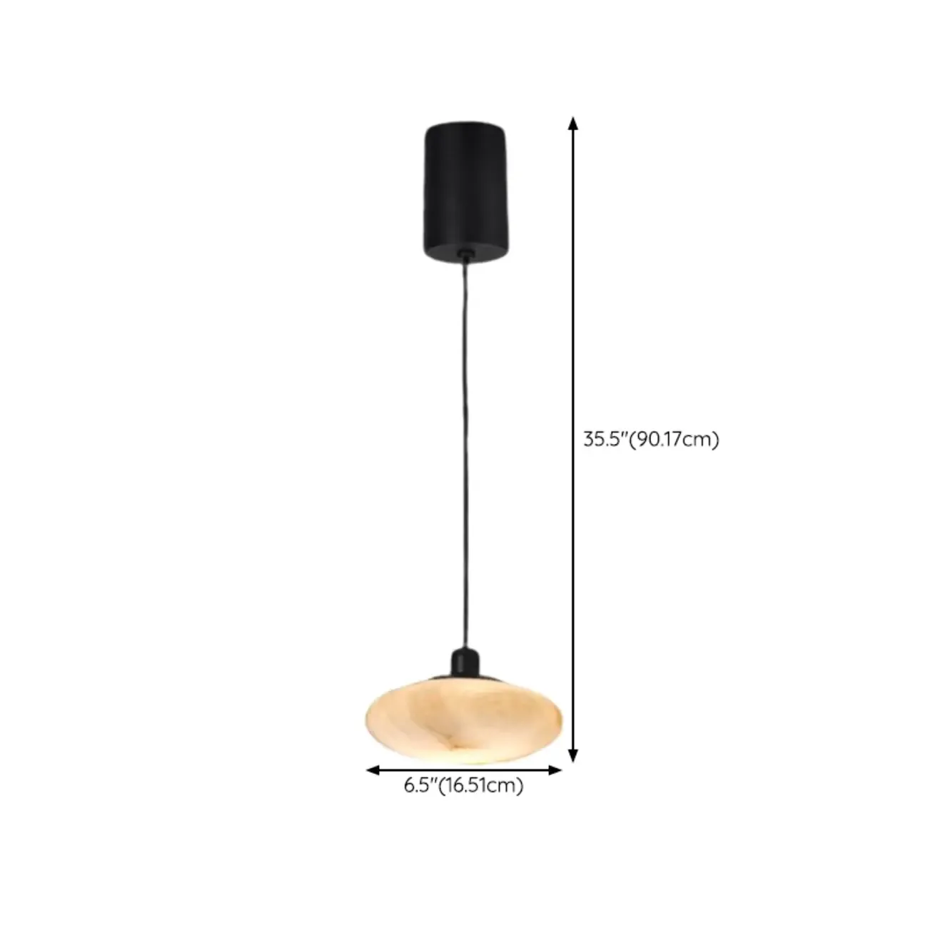 Adjustable Stone White Round Downrods Pendant Light Image - 10
