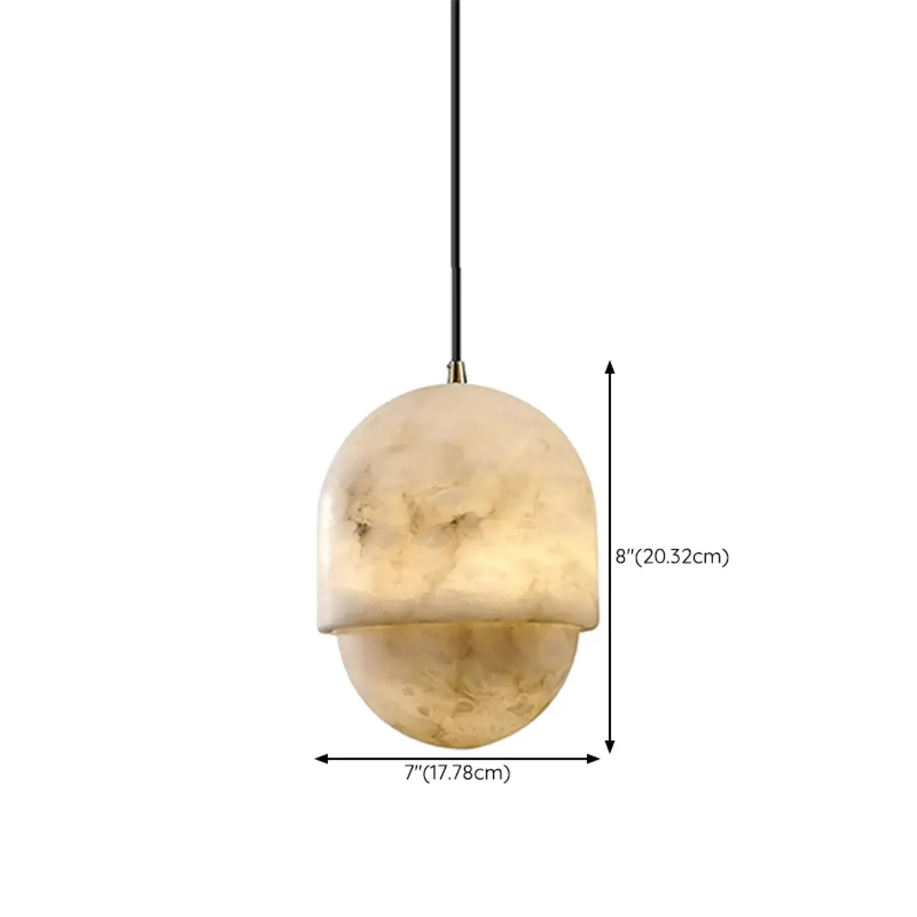 1-Light White Stone Geometric Hanging Pendant Light Image - 10