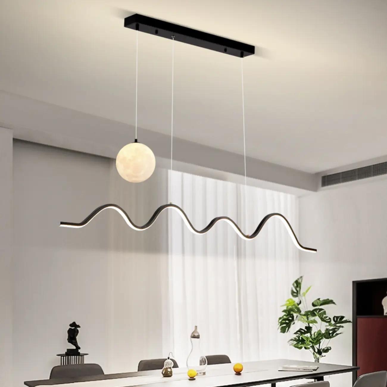 Art Decor Modern 2-Light Wave Pendant Light Multi Diming Image - 1 | homeyfad