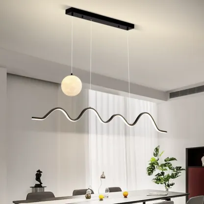 Art Decor Modern 2-Light Wave Pendant Light Multi Diming Image - 1