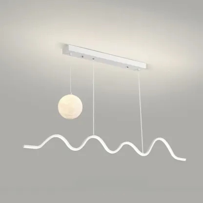 Art Decor Modern 2-Light Wave Pendant Light Multi Diming Image - 3