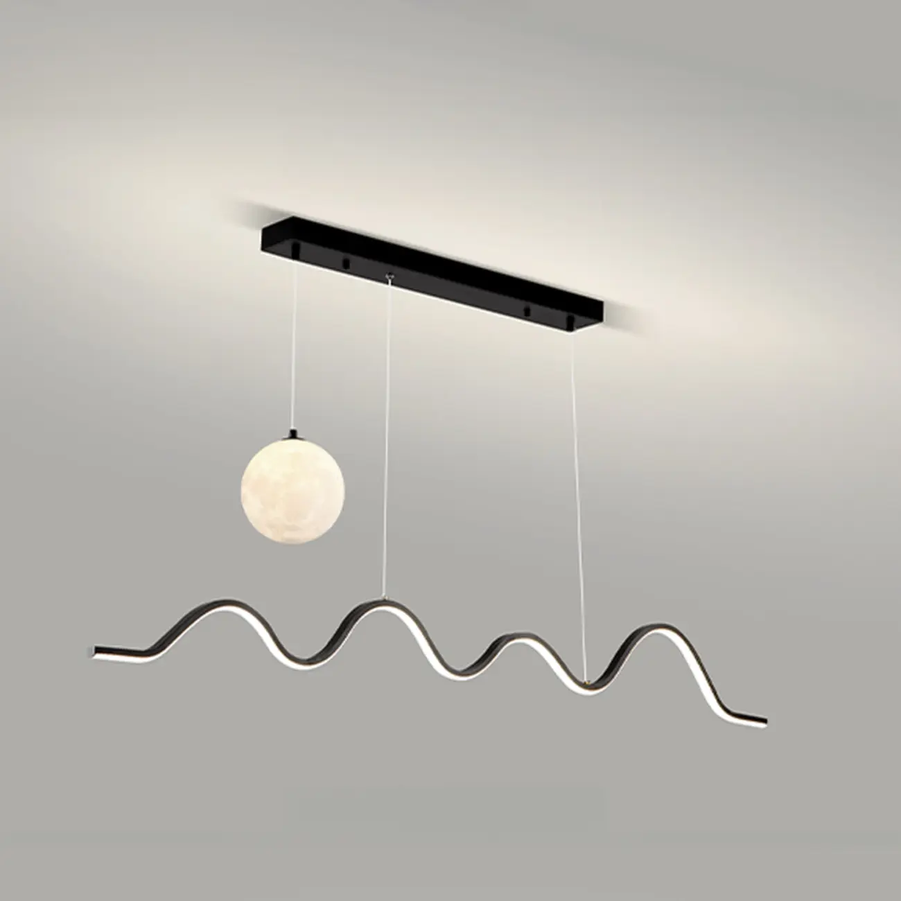 Art Decor Modern 2-Light Wave Pendant Light Multi Diming Image - 4 | homeyfad