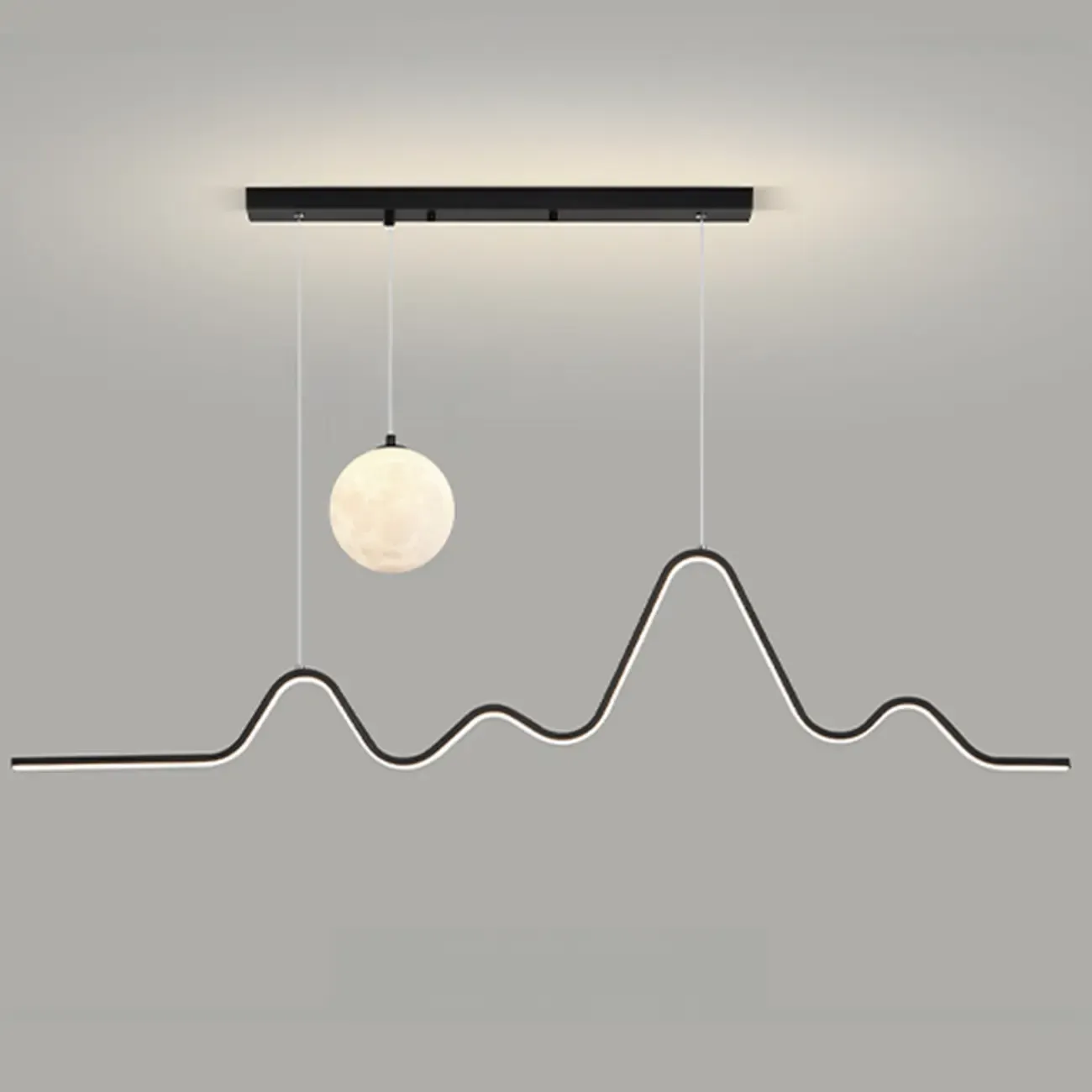 Art Decor Modern 2-Light Wave Pendant Light Multi Diming Image - 7