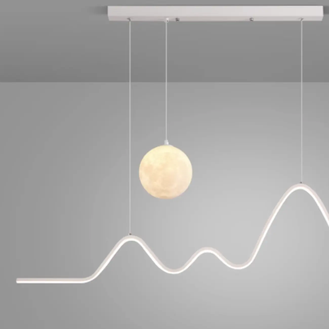 Art Decor Modern 2-Light Wave Pendant Light Multi Diming Image - 9 | homeyfad