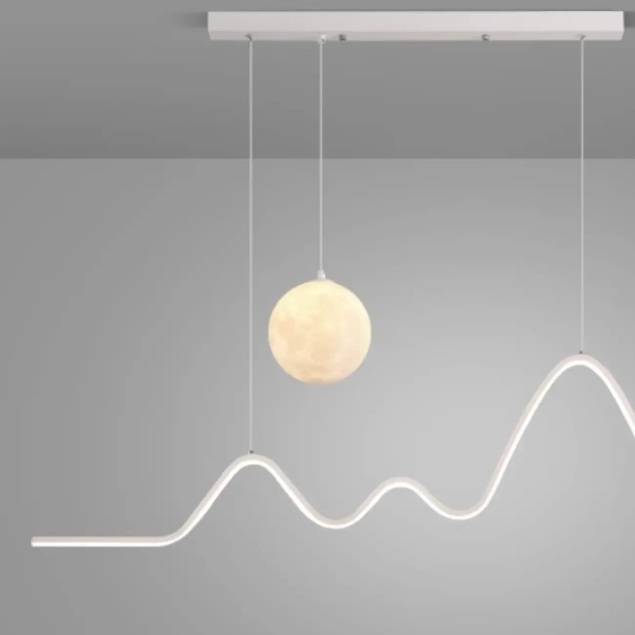 Art Decor Modern 2-Light Wave Pendant Light Multi Diming Image - 9