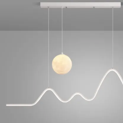 Art Decor Modern 2-Light Wave Pendant Light Multi Diming Image - 9