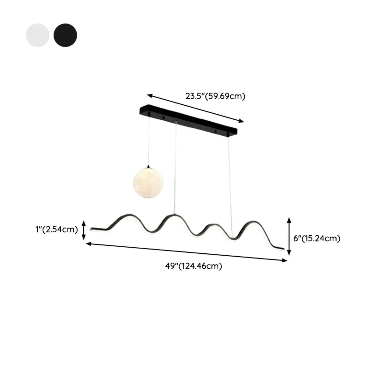 Art Decor Modern 2-Light Wave Pendant Light Multi Diming #size