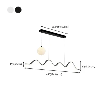 Art Decor Modern 2-Light Wave Pendant Light Multi Diming #size