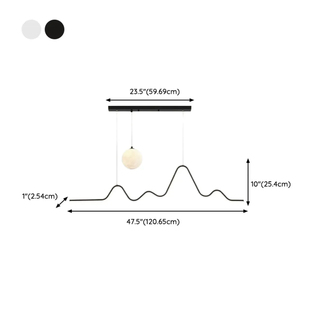 Art Decor Modern 2-Light Wave Pendant Light Multi Diming Image - 11