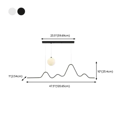 Art Decor Modern 2-Light Wave Pendant Light Multi Diming Image - 11