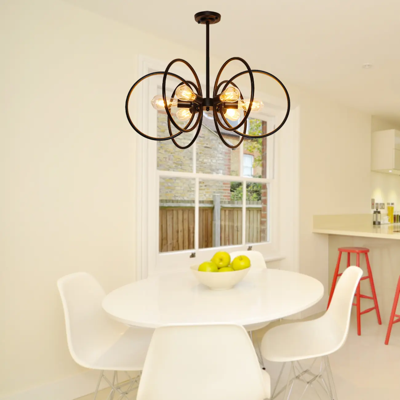 Black Metal Orb Crystal Modern Chandelier Light Image - 3 | homeyfad