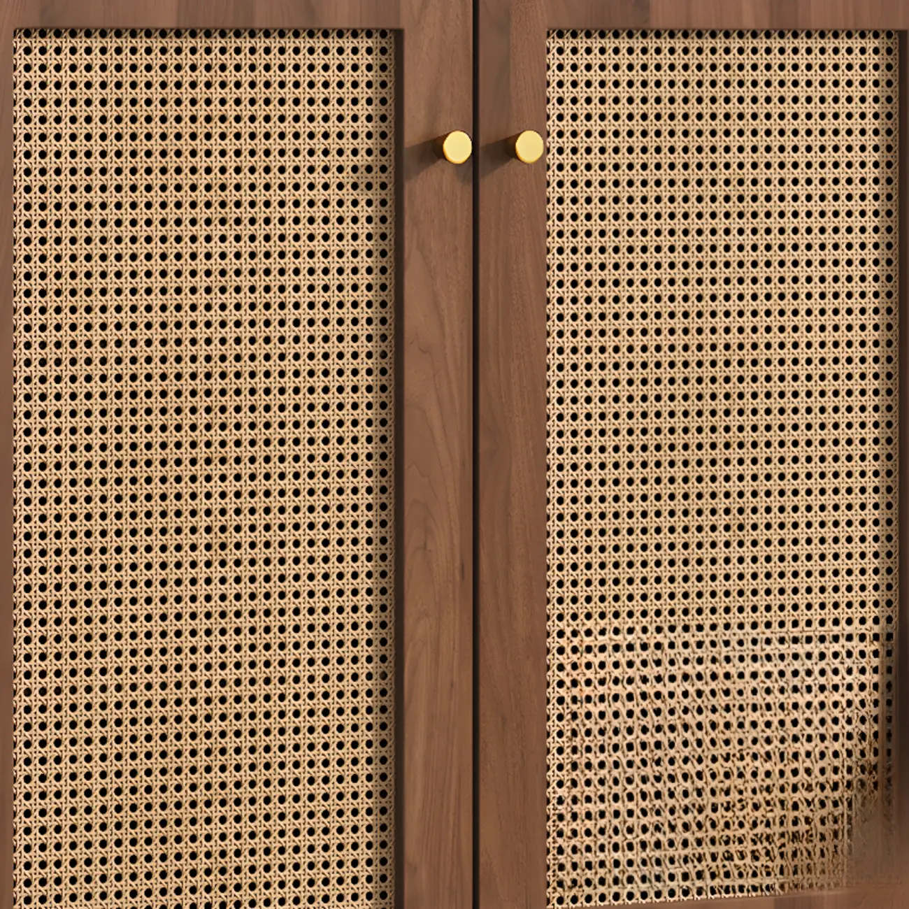 Minimalist Adjustable Shelves Rattan Sideboard with Drawers Image - 7 | homeyfad