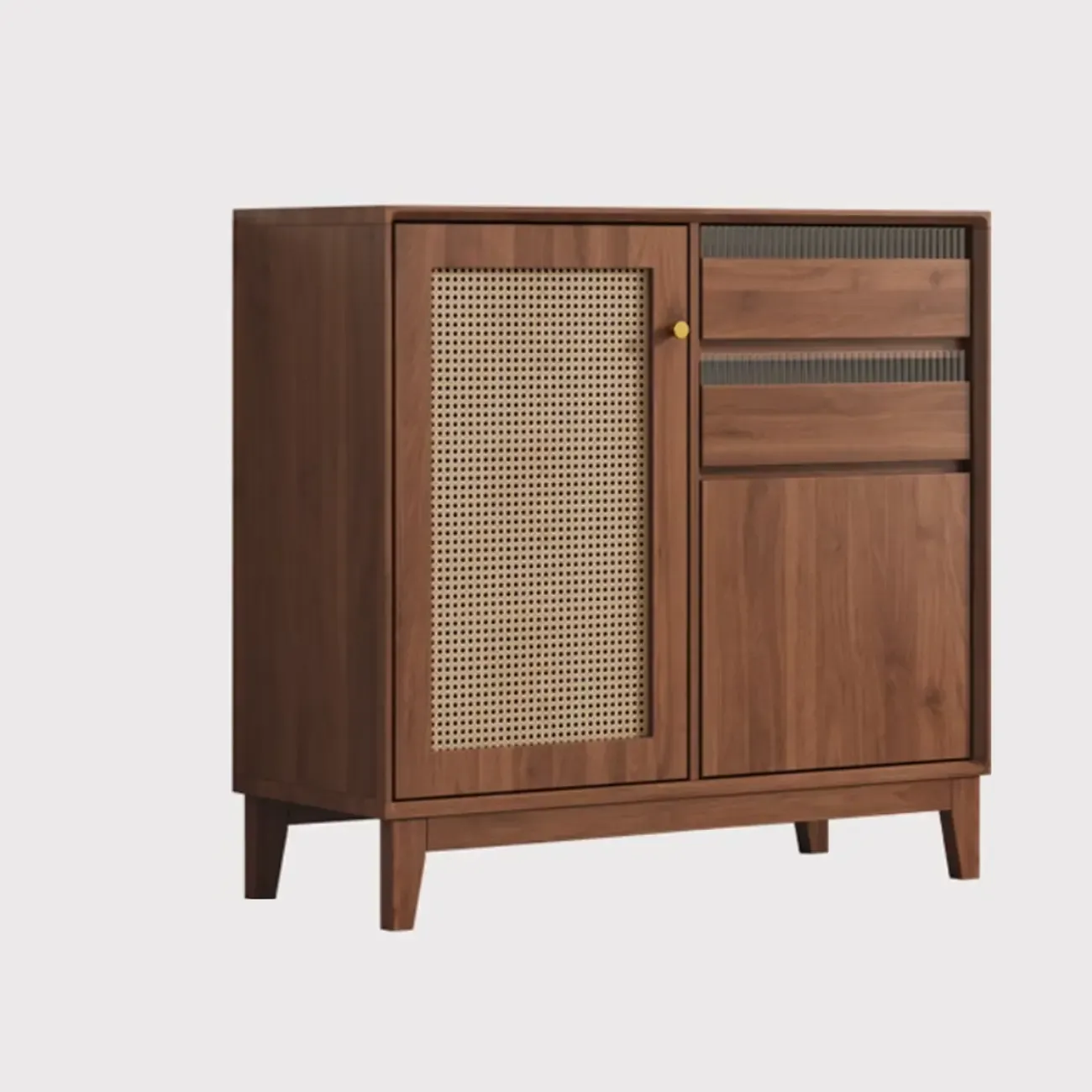 Minimalist Adjustable Shelves Rattan Sideboard with Drawers Image - 17