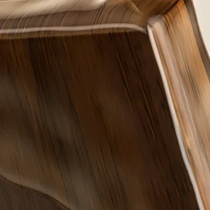 Retro Walnut Corrugated Carved 3 Shelves Wooden Sideboard Image - 5