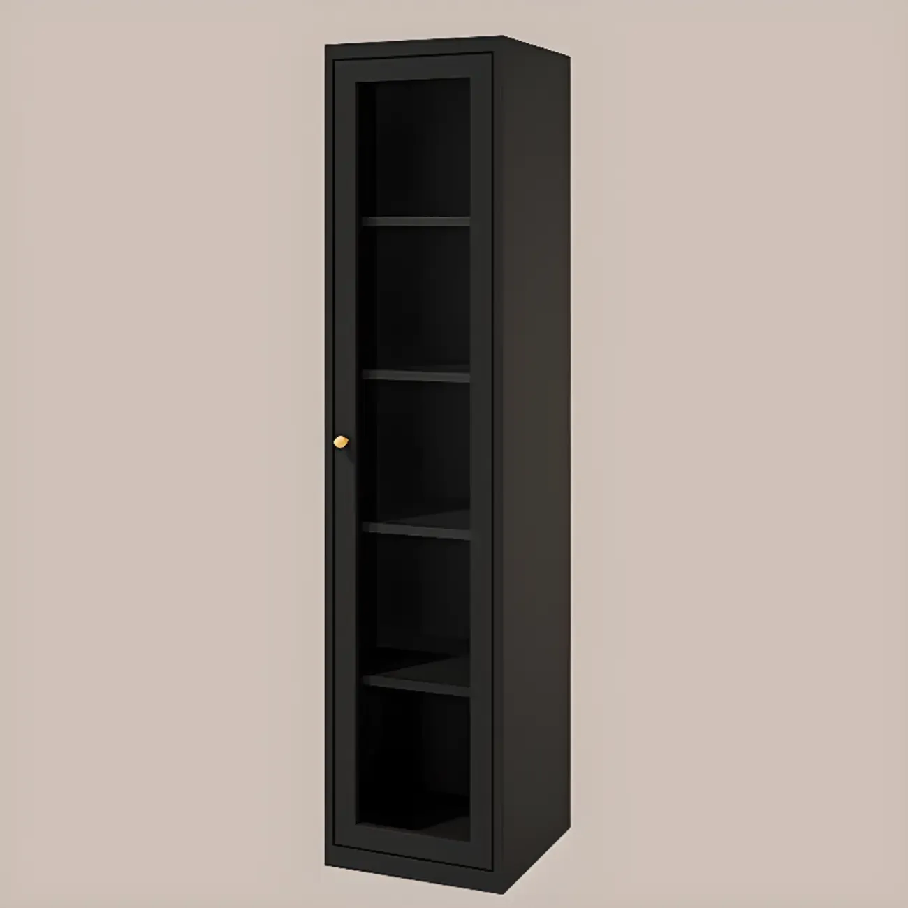Minimalist Adjustable Wooden Glass Door Curio Cabinet Image - 3