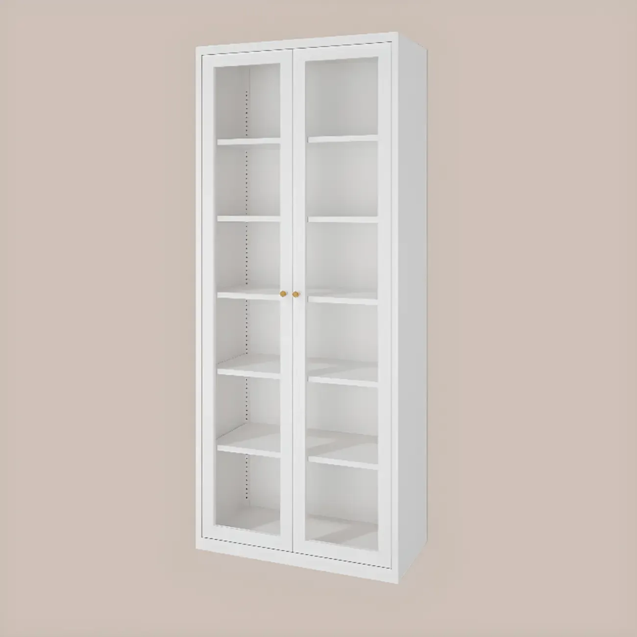 Minimalist Adjustable Wooden Glass Door Curio Cabinet Image - 4