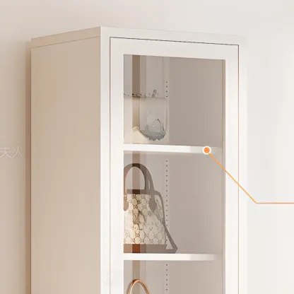 Minimalist Adjustable Wooden Glass Door Curio Cabinet Image - 8