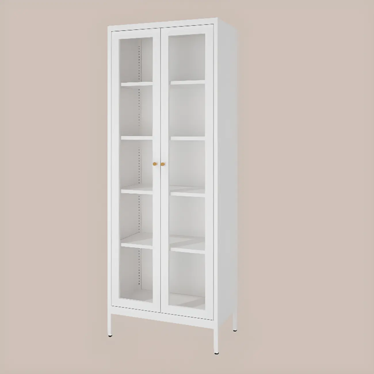 Minimalist Adjustable Wooden Glass Door Curio Cabinet Image - 10 | homeyfad