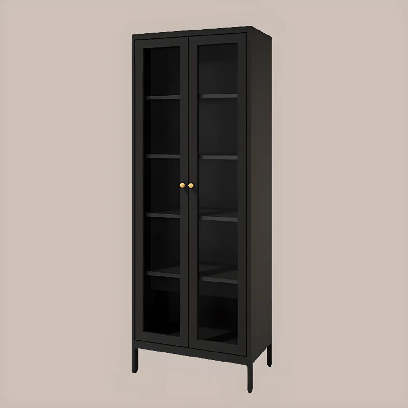 Minimalist Adjustable Wooden Glass Door Curio Cabinet Image - 11 | homeyfad