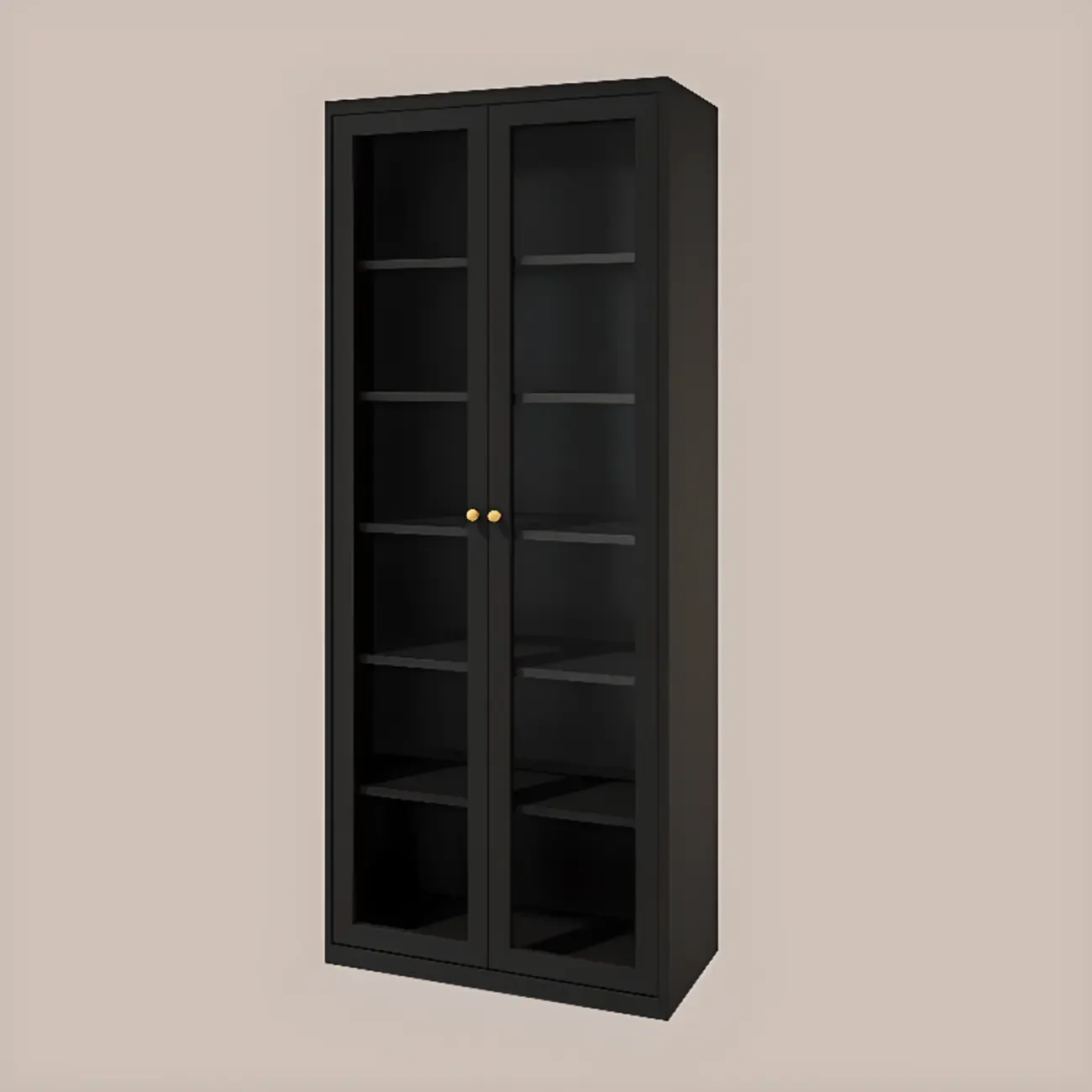 Minimalist Adjustable Wooden Glass Door Curio Cabinet Image - 16