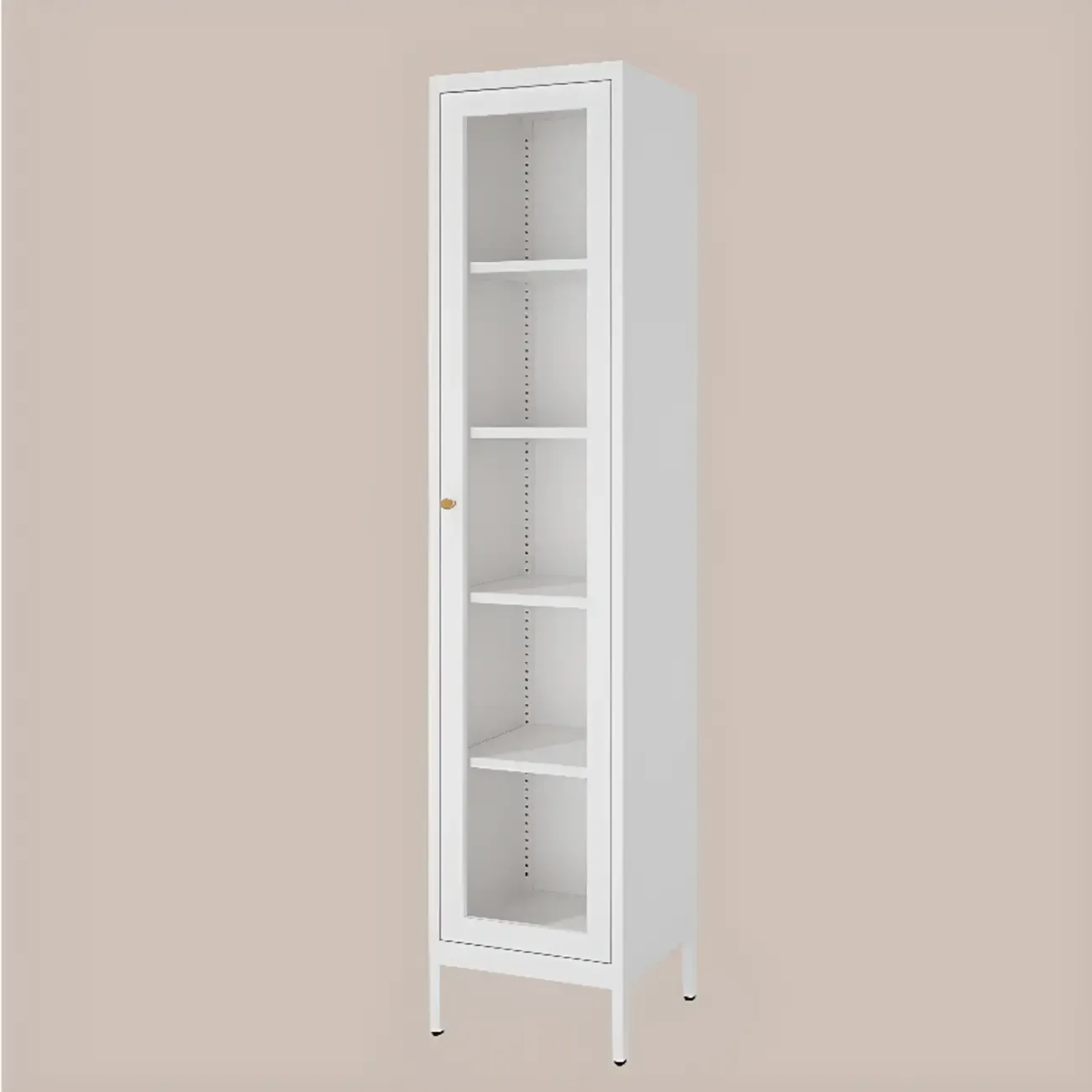 Minimalist Adjustable Wooden Glass Door Curio Cabinet Image - 17